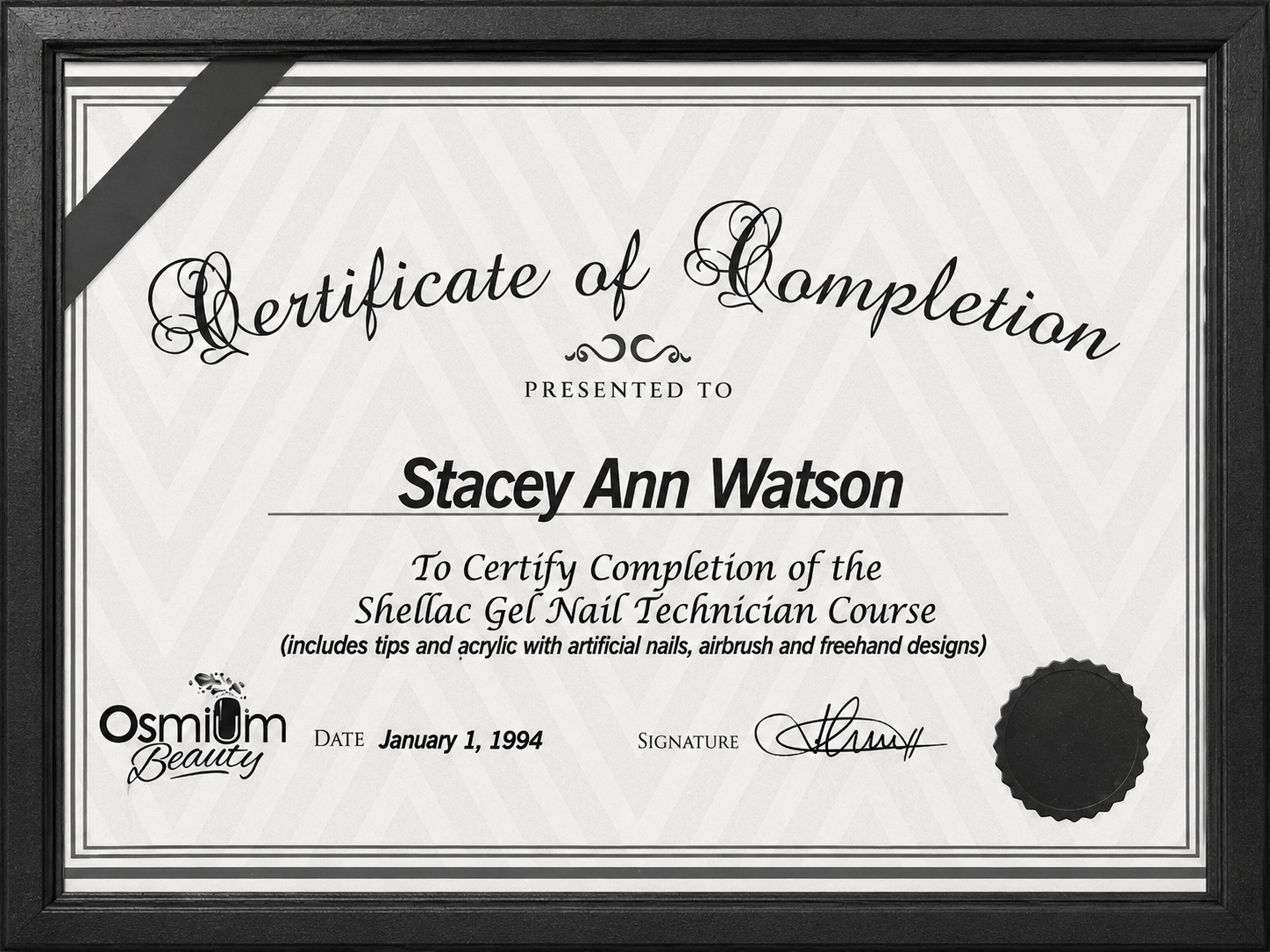 Certificate of training