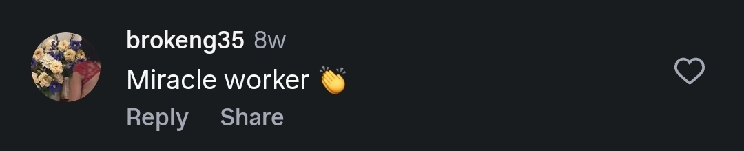 Instagram comment screenshot
