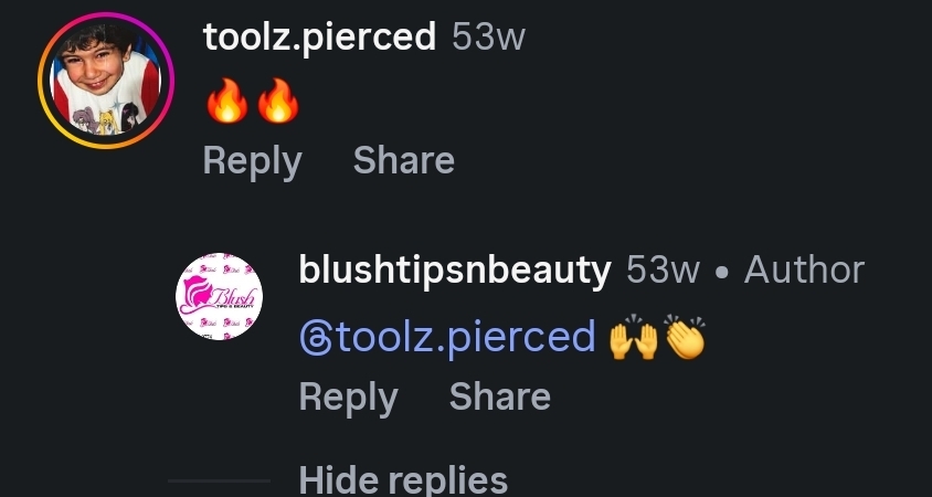Instagram comment screenshot